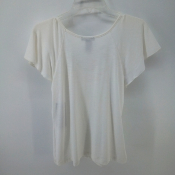 NWT Notations Petite White Stones Flutter Sleeve Early 2000's Style PL Top - Picture 4 of 8